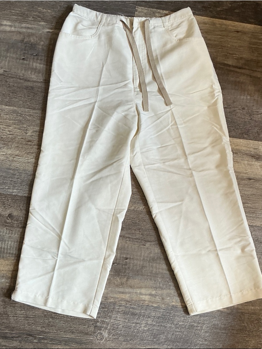 Caribbean Joe Off-White Drawstring Chinos Size M